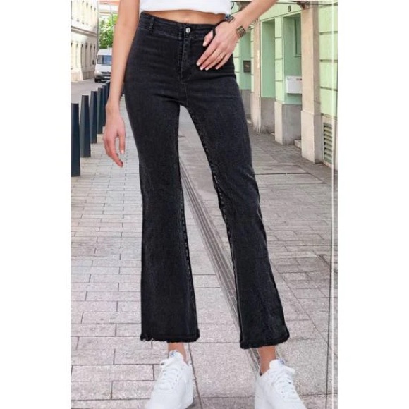 Brand New With Tags Black Washed Flare Denim Jeans